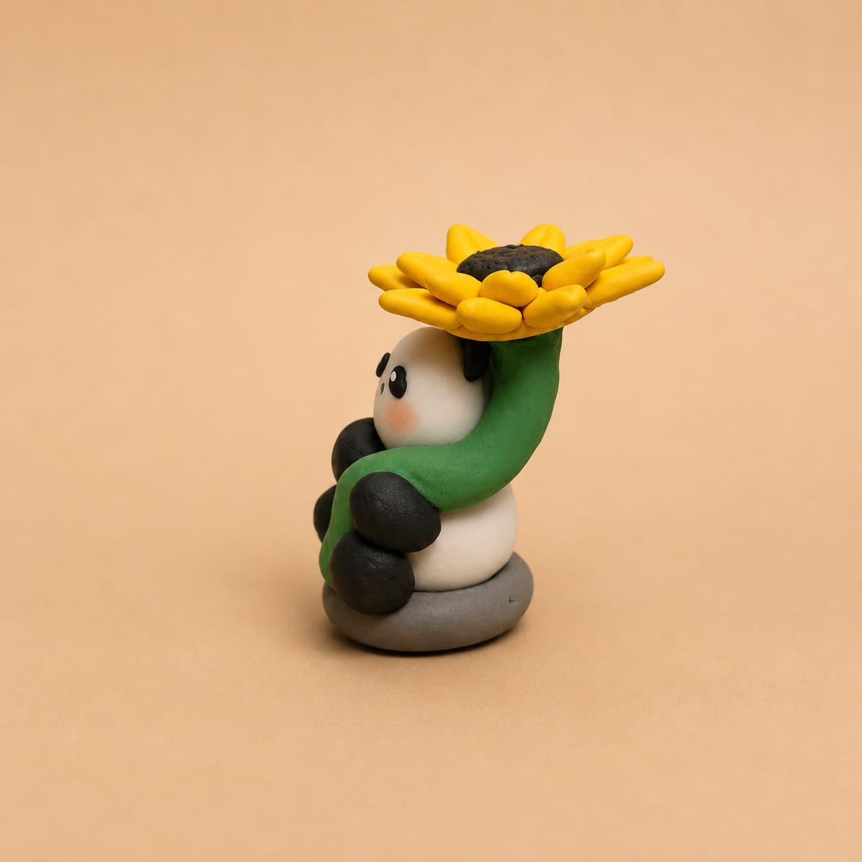 Hold My Sunflower - Panda Clay Model