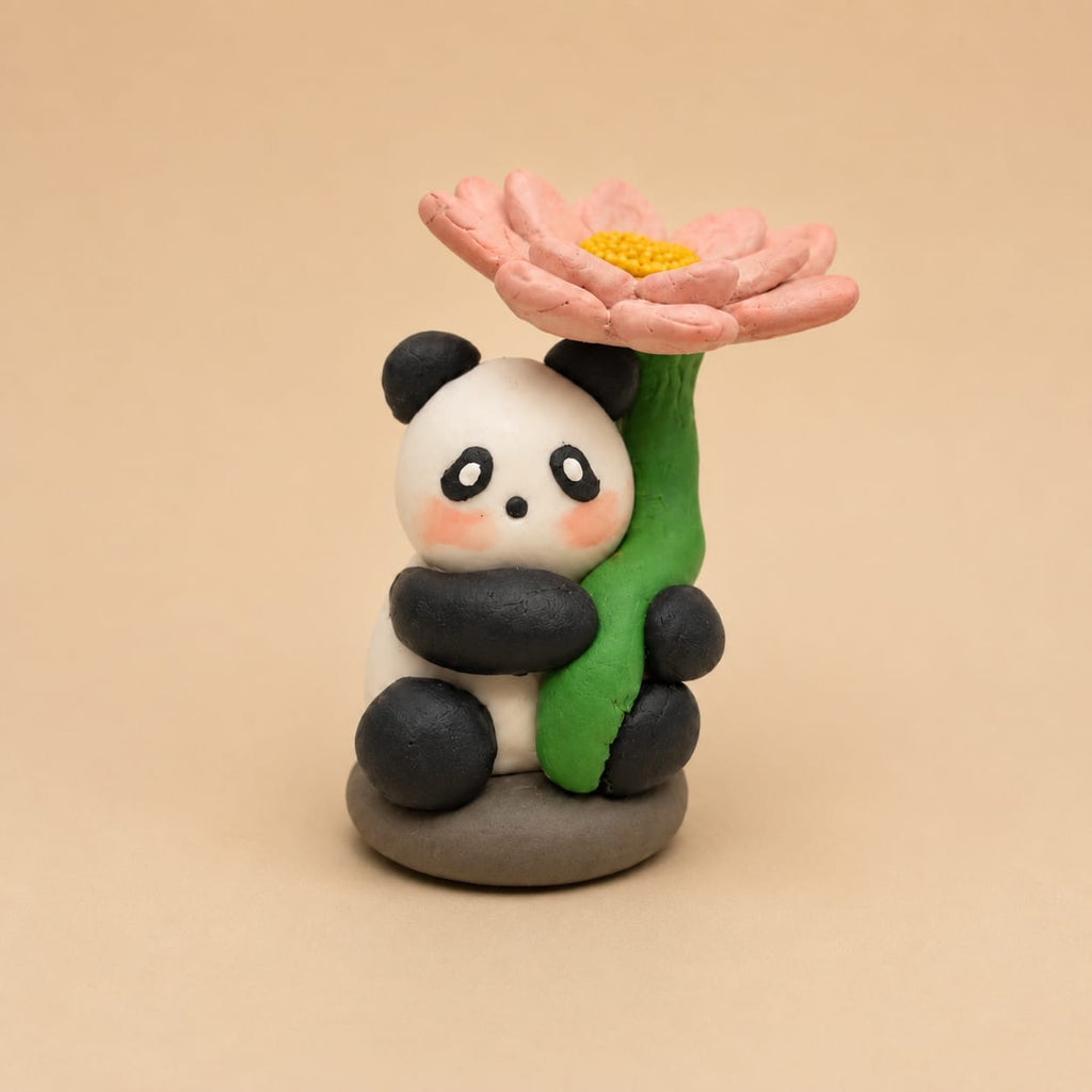 Hold My Lotus - Panda Clay Model