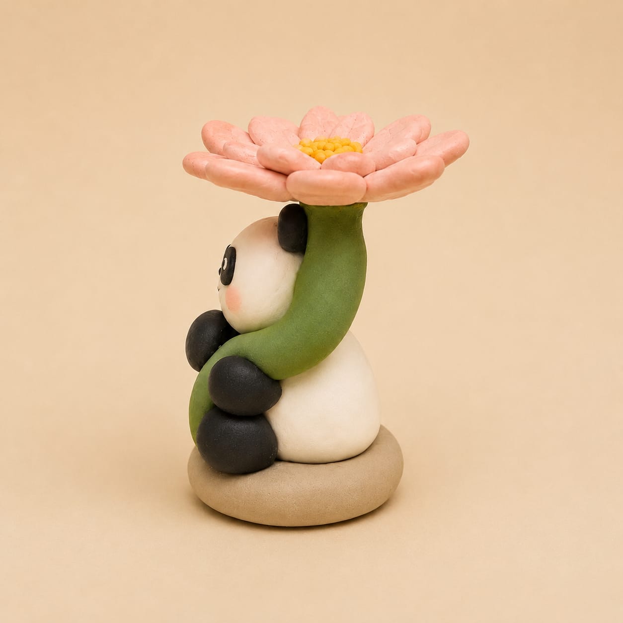 Hold My Lotus - Panda Clay Model